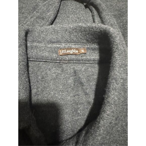 J.McLaughlin 100% merino wool gray long sweater tie for waist button front XL - Picture 7 of 9